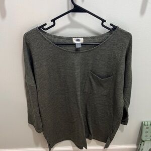 Old Navy Dark Green Pocketed Top